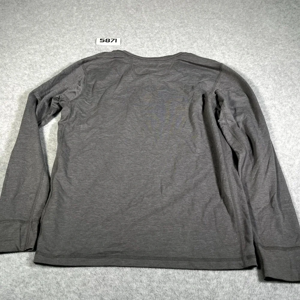 The‎ North Face Henley Shirt Mens Large Heather Gray Cotton Stretch Long Sleeve